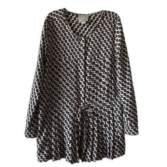 Anthropologie Maeve Selva Printed Button Front Pleated Drawstring Tunic Top - Picture 2 of 10